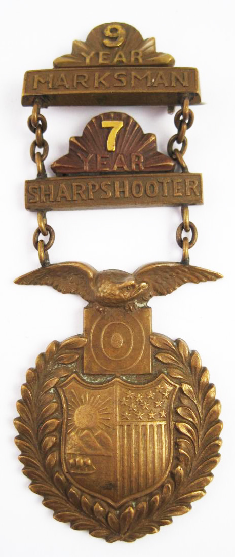 Antique Brass American Sharpshooter Medal