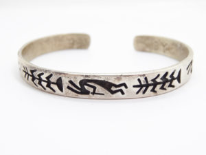 Vintage Sterling Silver Navajo Signed BY Bracelet American Indian Native American Jewelry