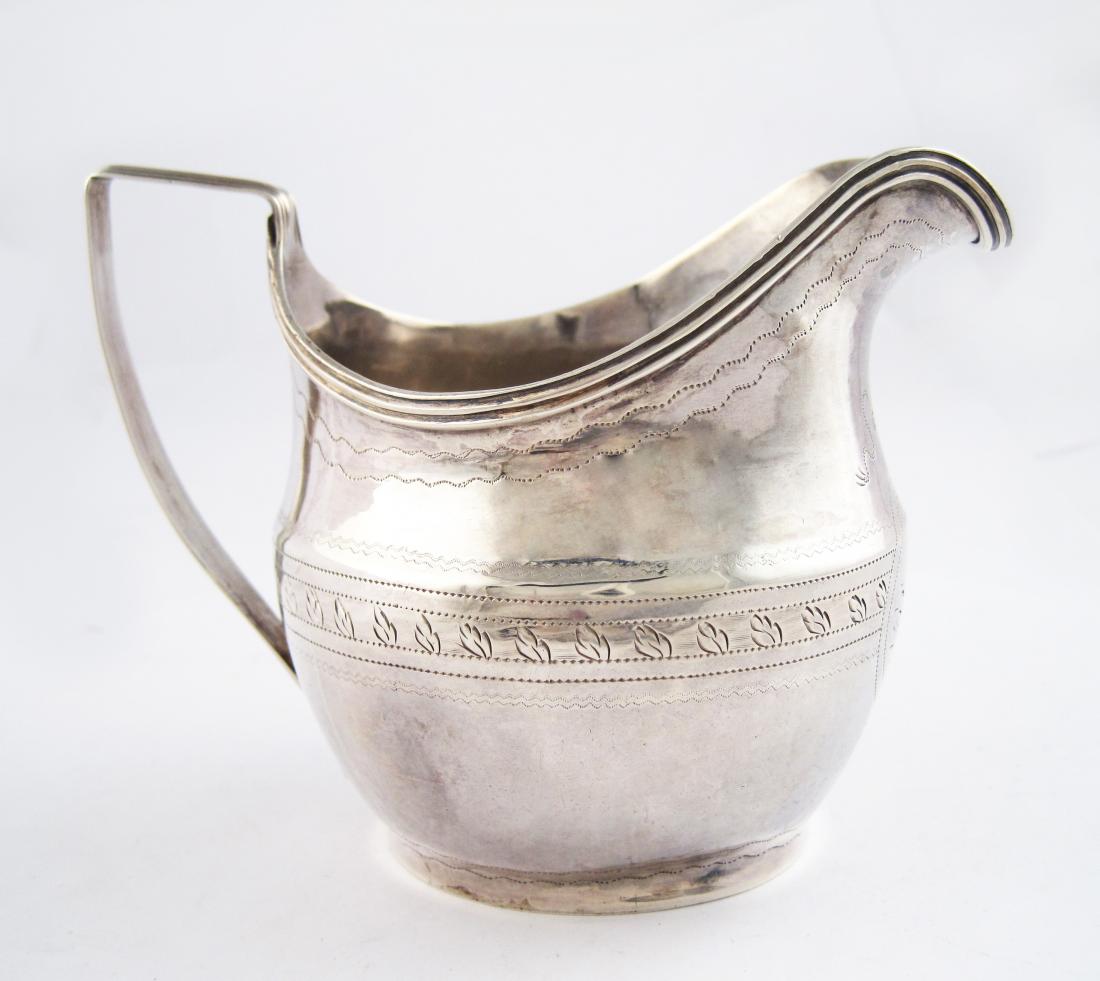 Antique Finely Engraved Sterling Silver Creamer